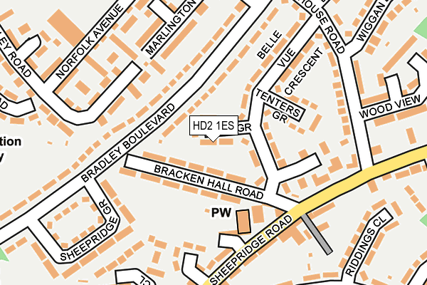 HD2 1ES map - OS OpenMap – Local (Ordnance Survey)