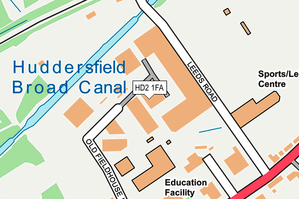 HD2 1FA map - OS OpenMap – Local (Ordnance Survey)