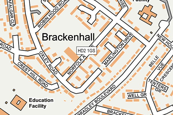 HD2 1GS map - OS OpenMap – Local (Ordnance Survey)