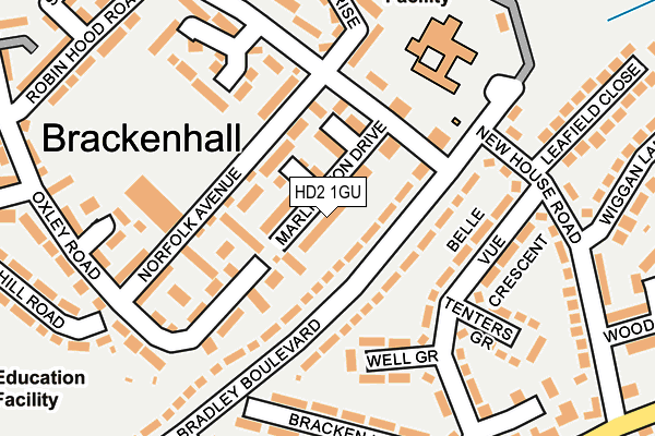 HD2 1GU map - OS OpenMap – Local (Ordnance Survey)