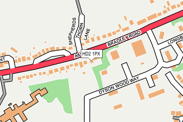 HD2 1PX map - OS OpenMap – Local (Ordnance Survey)