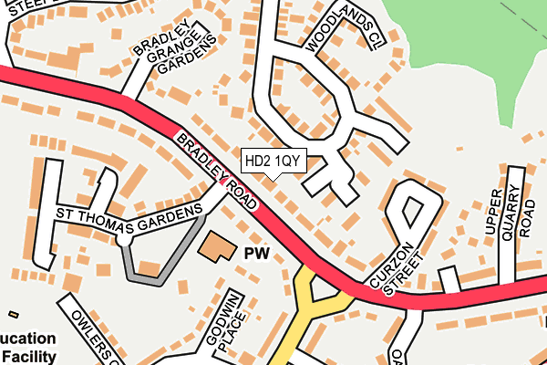 HD2 1QY map - OS OpenMap – Local (Ordnance Survey)