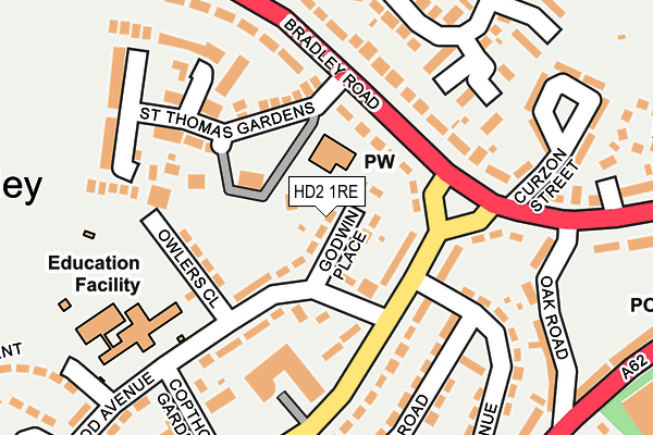 HD2 1RE map - OS OpenMap – Local (Ordnance Survey)