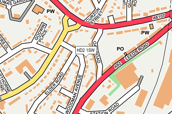 HD2 1SW map - OS OpenMap – Local (Ordnance Survey)