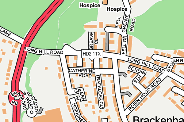 HD2 1TX map - OS OpenMap – Local (Ordnance Survey)