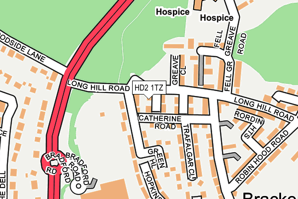 HD2 1TZ map - OS OpenMap – Local (Ordnance Survey)