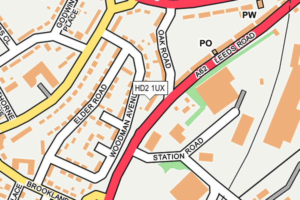 HD2 1UX map - OS OpenMap – Local (Ordnance Survey)