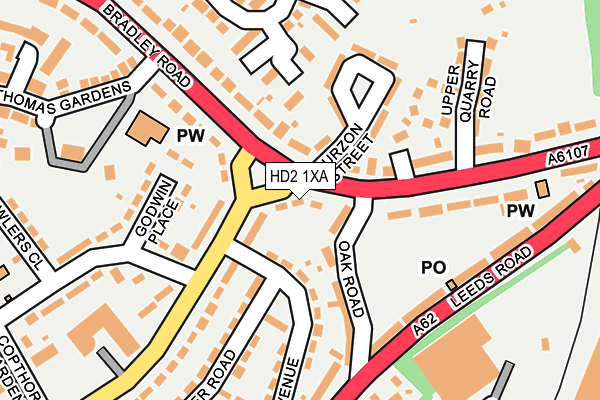 HD2 1XA map - OS OpenMap – Local (Ordnance Survey)