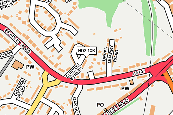 HD2 1XB map - OS OpenMap – Local (Ordnance Survey)
