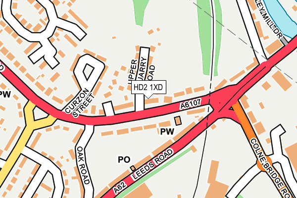 HD2 1XD map - OS OpenMap – Local (Ordnance Survey)