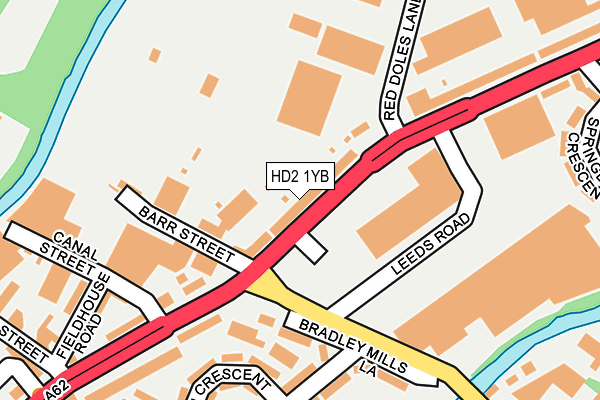 HD2 1YB map - OS OpenMap – Local (Ordnance Survey)