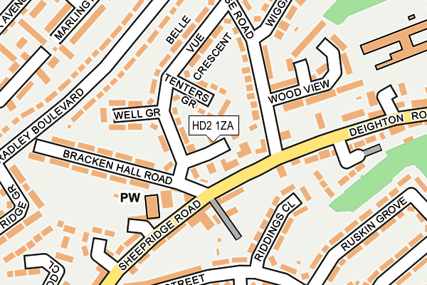 HD2 1ZA map - OS OpenMap – Local (Ordnance Survey)