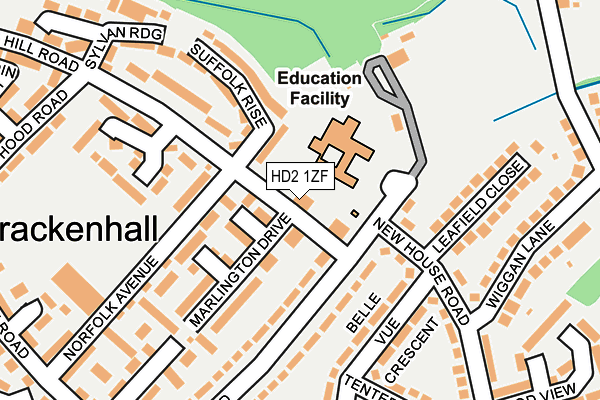 HD2 1ZF map - OS OpenMap – Local (Ordnance Survey)