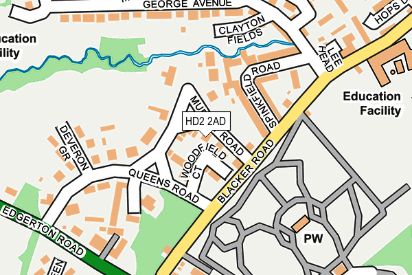 HD2 2AD map - OS OpenMap – Local (Ordnance Survey)