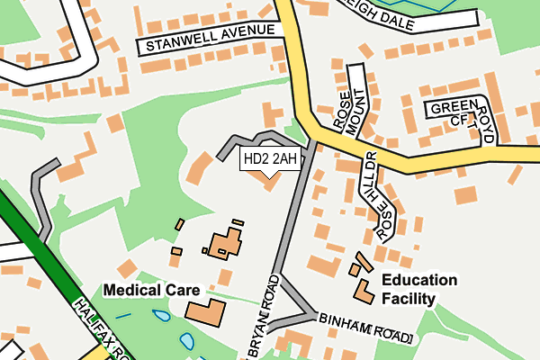 HD2 2AH map - OS OpenMap – Local (Ordnance Survey)