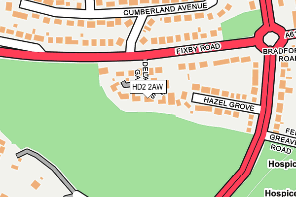 HD2 2AW map - OS OpenMap – Local (Ordnance Survey)