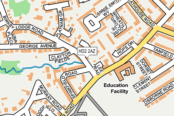 HD2 2AZ map - OS OpenMap – Local (Ordnance Survey)