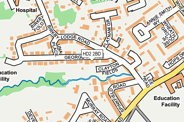 HD2 2BD map - OS OpenMap – Local (Ordnance Survey)