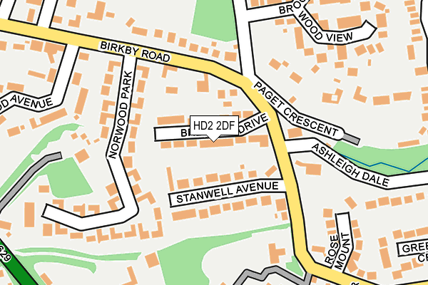 HD2 2DF map - OS OpenMap – Local (Ordnance Survey)