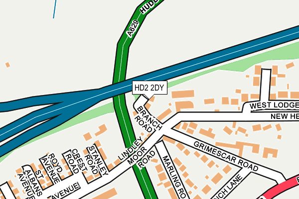 HD2 2DY map - OS OpenMap – Local (Ordnance Survey)
