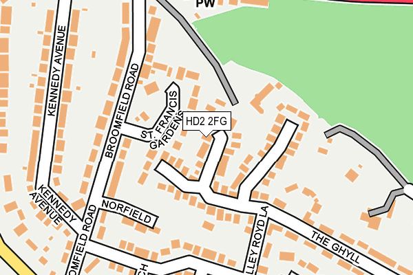 HD2 2FG map - OS OpenMap – Local (Ordnance Survey)