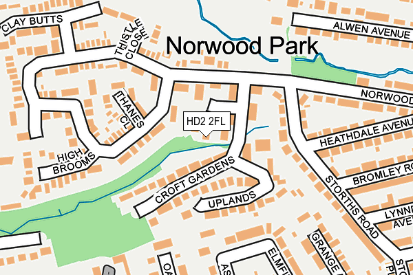 HD2 2FL map - OS OpenMap – Local (Ordnance Survey)