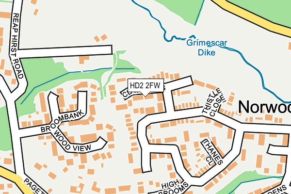 HD2 2FW map - OS OpenMap – Local (Ordnance Survey)