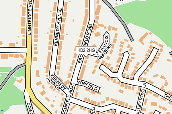 HD2 2HG map - OS OpenMap – Local (Ordnance Survey)