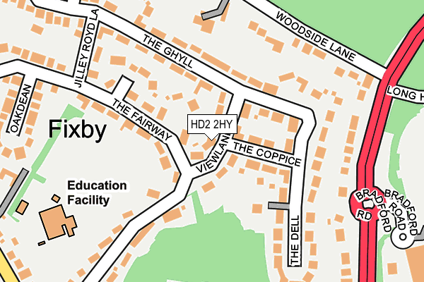 HD2 2HY map - OS OpenMap – Local (Ordnance Survey)