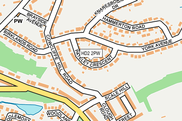 HD2 2PW map - OS OpenMap – Local (Ordnance Survey)