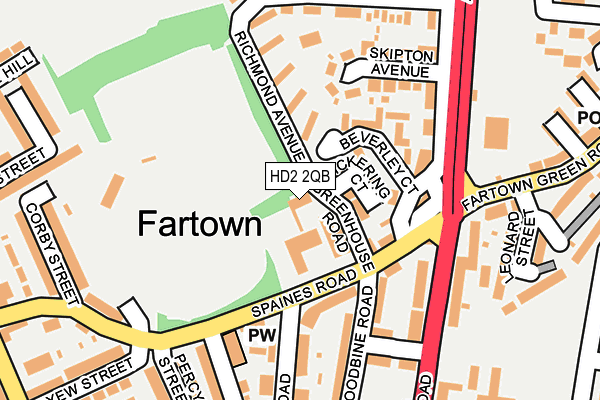 HD2 2QB map - OS OpenMap – Local (Ordnance Survey)