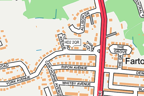 HD2 2QR map - OS OpenMap – Local (Ordnance Survey)