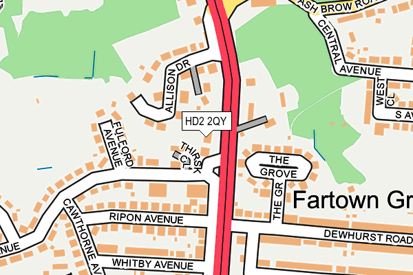 HD2 2QY map - OS OpenMap – Local (Ordnance Survey)