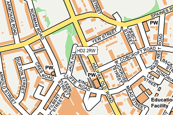 HD2 2RW map - OS OpenMap – Local (Ordnance Survey)