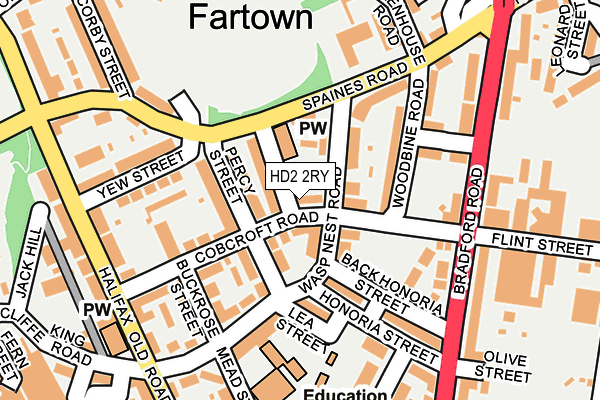 HD2 2RY map - OS OpenMap – Local (Ordnance Survey)