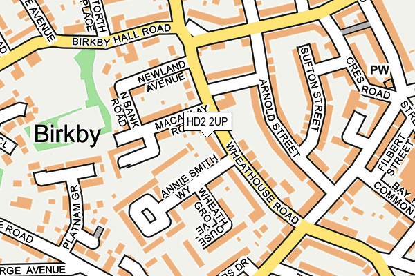 HD2 2UP map - OS OpenMap – Local (Ordnance Survey)