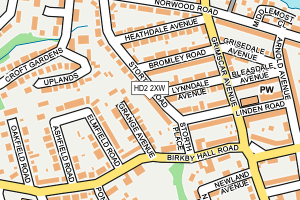 HD2 2XW map - OS OpenMap – Local (Ordnance Survey)