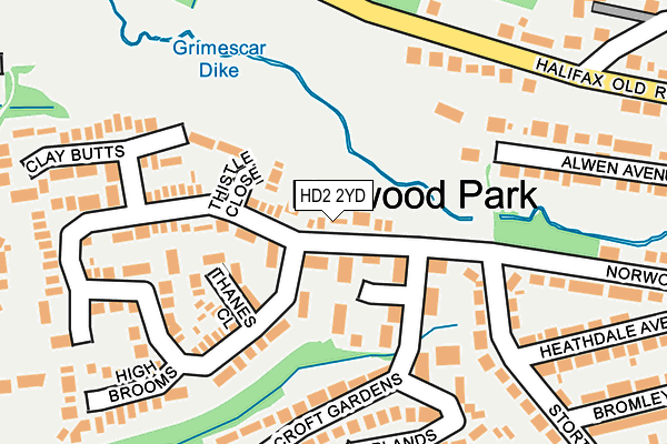 HD2 2YD map - OS OpenMap – Local (Ordnance Survey)