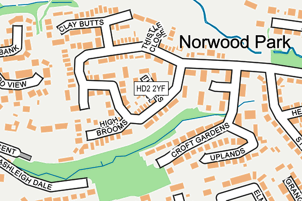 HD2 2YF map - OS OpenMap – Local (Ordnance Survey)