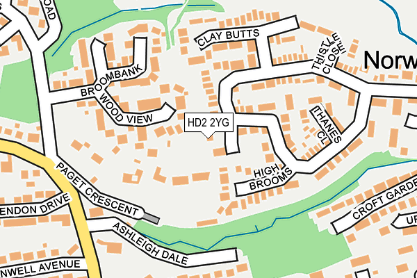 HD2 2YG map - OS OpenMap – Local (Ordnance Survey)