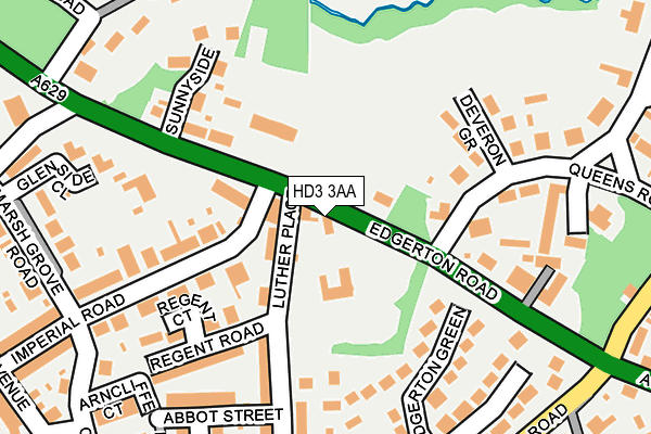 HD3 3AA map - OS OpenMap – Local (Ordnance Survey)