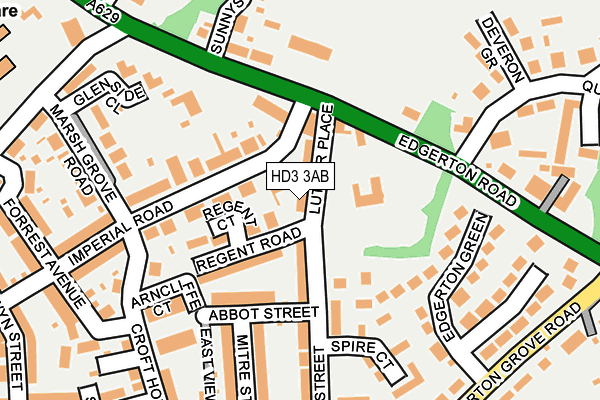 HD3 3AB map - OS OpenMap – Local (Ordnance Survey)