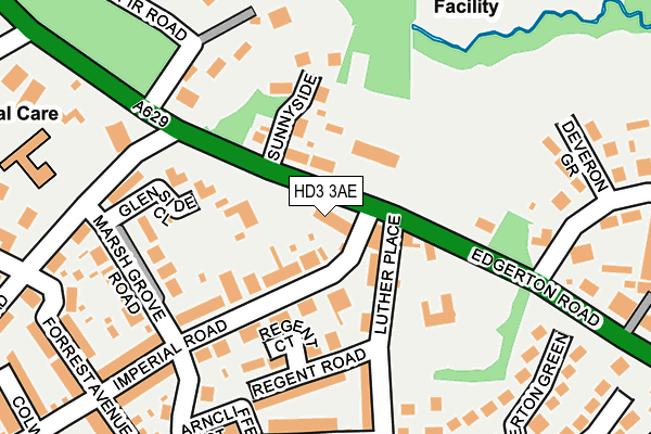 HD3 3AE map - OS OpenMap – Local (Ordnance Survey)