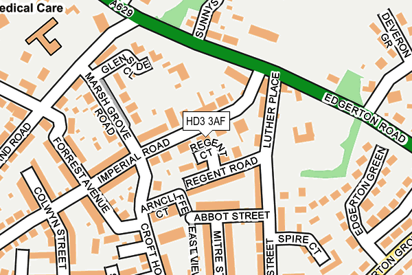 HD3 3AF map - OS OpenMap – Local (Ordnance Survey)