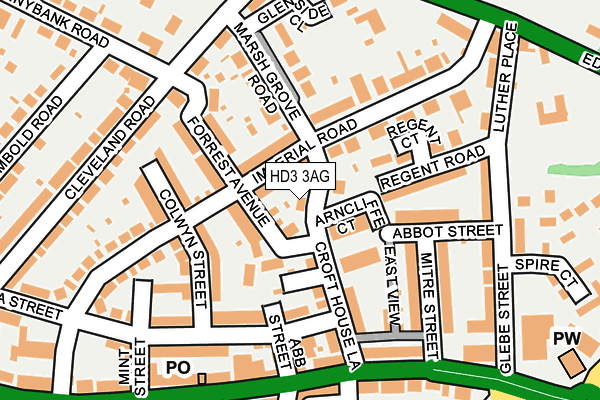 HD3 3AG map - OS OpenMap – Local (Ordnance Survey)