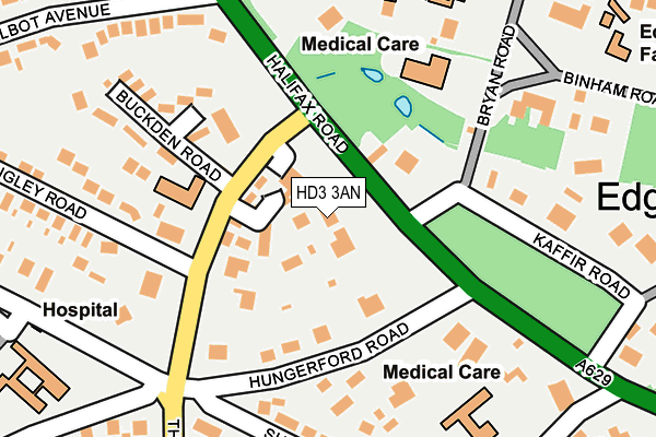 HD3 3AN map - OS OpenMap – Local (Ordnance Survey)