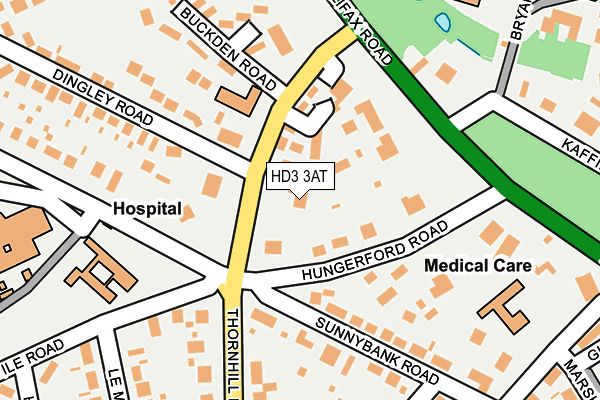 HD3 3AT map - OS OpenMap – Local (Ordnance Survey)