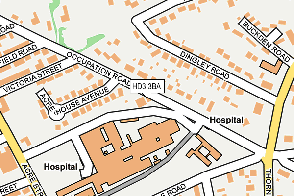 HD3 3BA map - OS OpenMap – Local (Ordnance Survey)