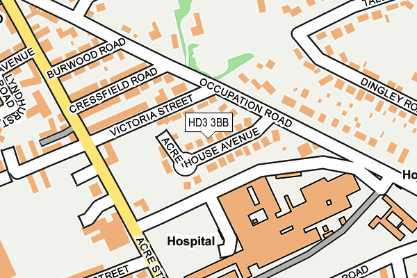 HD3 3BB map - OS OpenMap – Local (Ordnance Survey)
