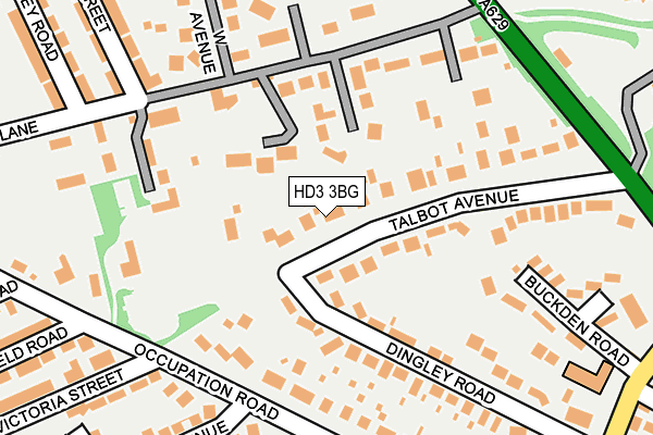 HD3 3BG map - OS OpenMap – Local (Ordnance Survey)